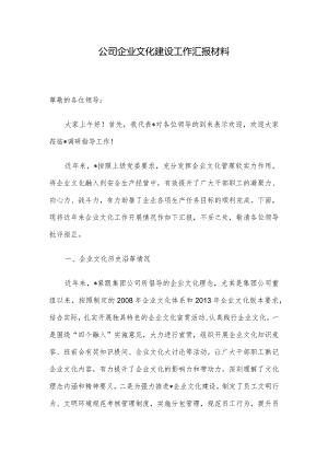 公司企业文化建设工作汇报材料.docx