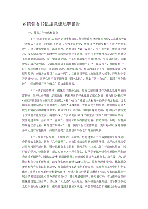 乡镇党委书记抓党建述职报告.docx