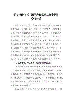 学习贯彻2024版新修订中国共产党巡视工作条例的心得体会(五篇).docx