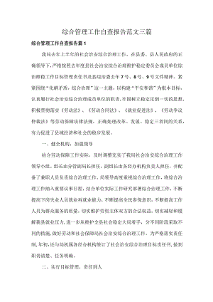 综合管理工作自查报告范文三篇.docx