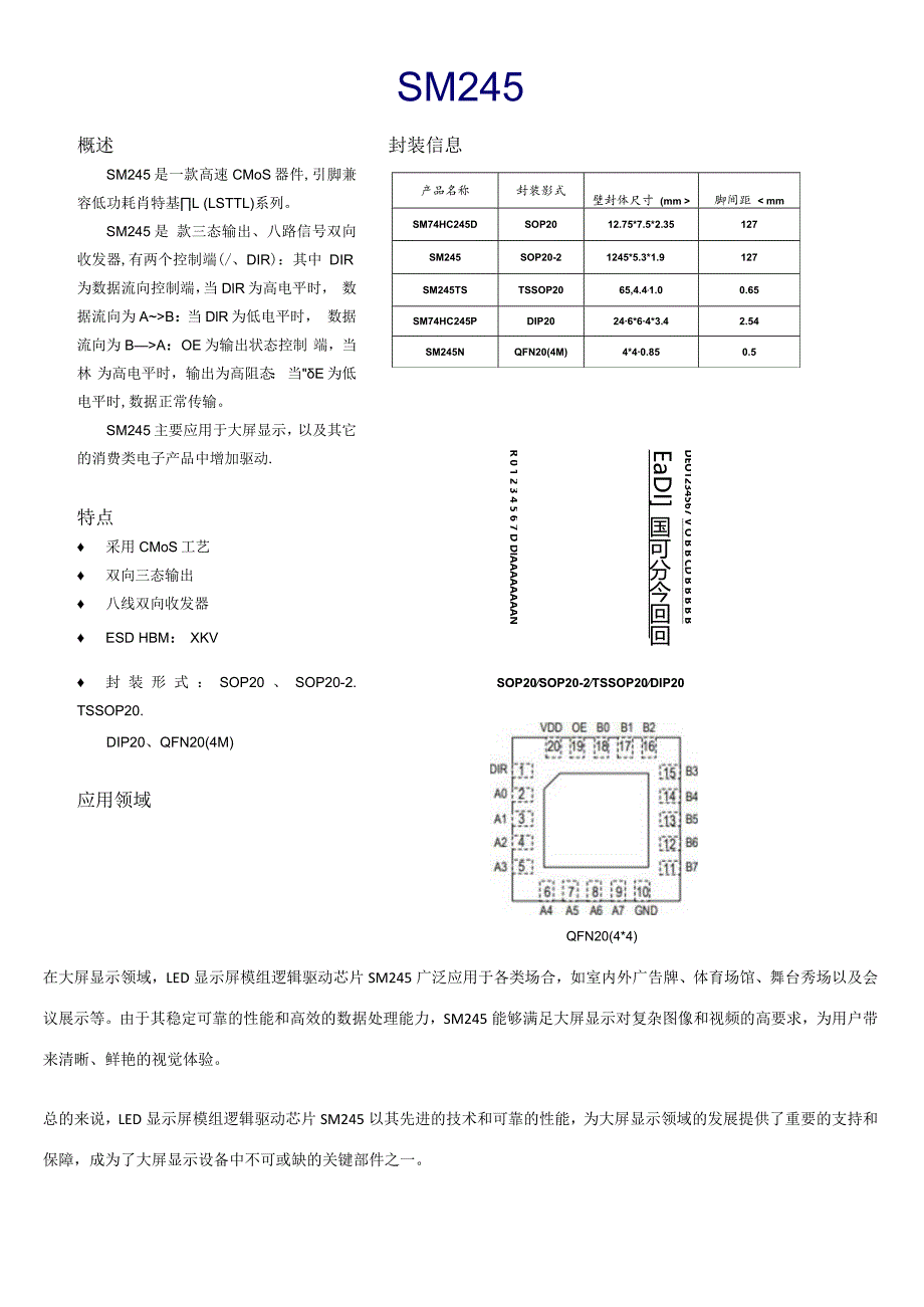 LED显示屏模组逻辑驱动芯片:SM245的功能和应用.docx_第2页