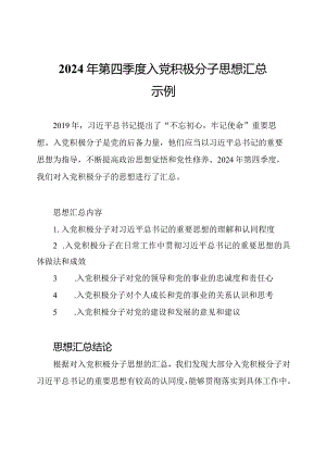 2024年第四季度入党积极分子思想汇总示例.docx