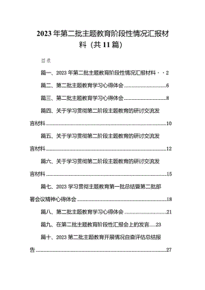 2023年第二批专题教育阶段性情况汇报材料（共11篇）.docx
