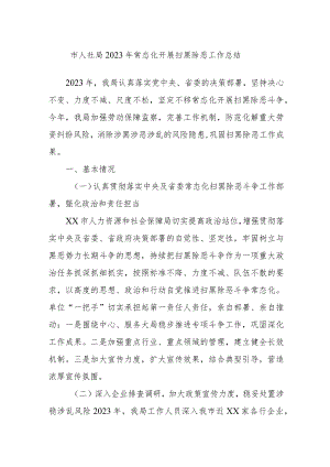 市人社局2023年常态化开展扫黑除恶工作总结.docx
