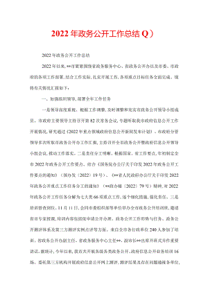2022年政务公开工作总结.docx