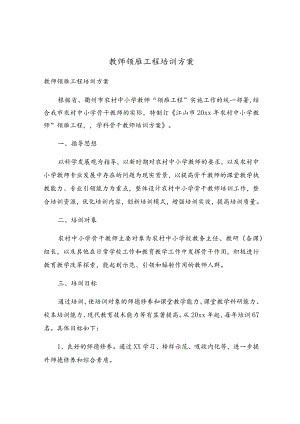 教师领雁工程培训方案.docx
