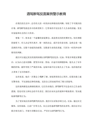酒驾醉驾反面案例警示教育.docx