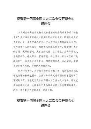 最新版2024年两会观看第十四届全国人大二次会议开幕会的心得体会三十篇.docx