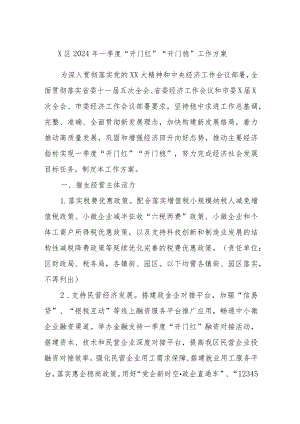 X区2024年一季度“开门红”“开门稳”工作方案.docx