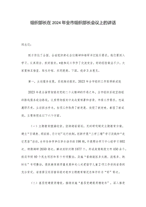 组织部长在2024年全市组织部长会议上的讲话.docx