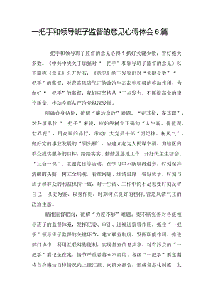 一把手和领导班子监督的意见心得体会6篇.docx