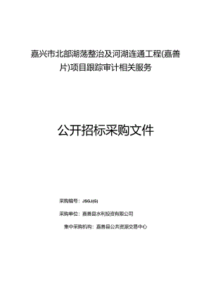 湖荡整治及河湖连通工程项目跟踪审计相关服务公开招投标书范本.docx