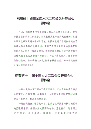 观看2024第十四届全国人大二次会议开幕会的心得体会三十篇.docx