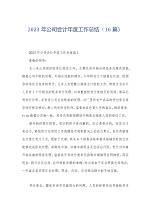2023年公司会计年度工作总结（16篇）.docx