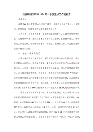 县发展和改革局2024年一季度重点工作的报告.docx