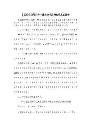 县医疗保障局关于审计查出问题整改情况的报告.docx
