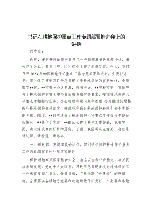 书记在耕地保护重点工作专题部署推进会上的讲话&副县长在“三夏”生产安排部署会上的讲话.docx