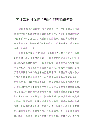 学习2024年全国两会精神心得体会精品范文二十篇.docx