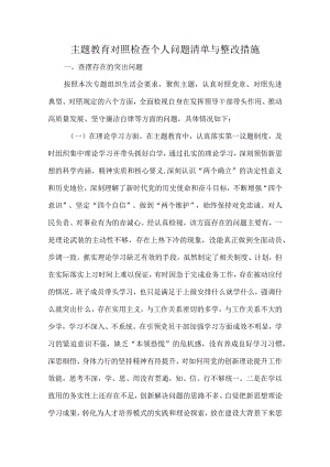 主题教育对照检查个人问题清单与整改措施.docx