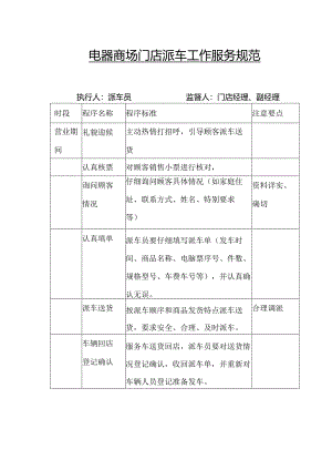 电器商场门店派车工作服务规范.docx