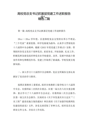高校党总支书记抓基层党建工作述职报告精选三篇.docx