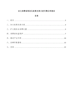 加大消费结构优化政策支持力度专题分析报告.docx