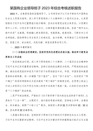 某国有企业领导班子2023年综合考核述职报告.docx