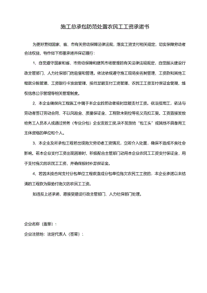 施工总承包企业防范处置农民工工资承诺书.docx