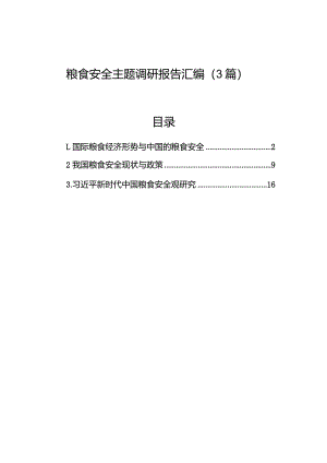 粮食安全主题调研报告汇编（3篇）.docx