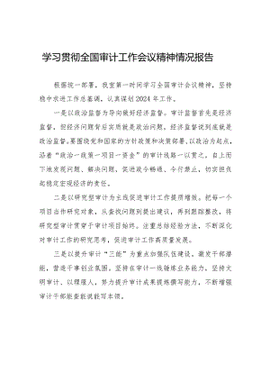 学习贯彻2024全国审计工作会议精神的工作总结十五篇.docx