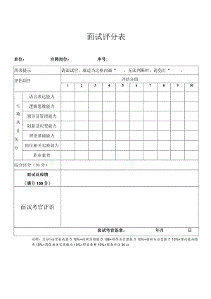 面试评分表格.docx