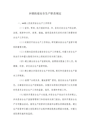 乡镇街道安全生产职责规定.docx