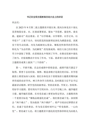 001-书记在全局主题教育总结大会上的讲话.docx