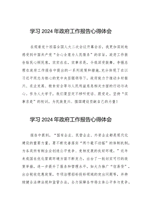2024全国两会《政府工作报告》心得体会二十篇.docx