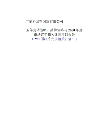 XX空调五年战略品牌策略.docx