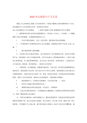 2020表达感恩句子文艺范.docx