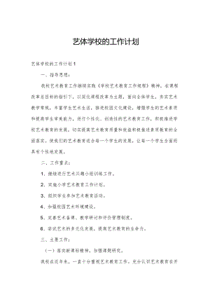 艺体学校的工作计划.docx