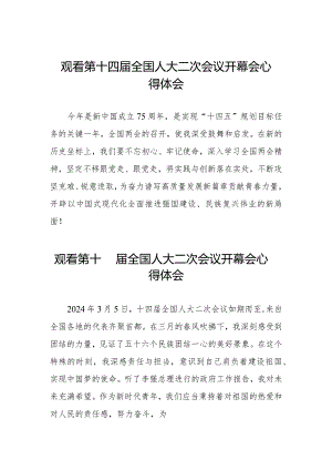 2024年两会观看第十四届全国人大二次会议开幕会心得感悟最新版三十篇.docx
