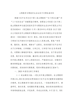 主题教育专题组织生活会班子对照检查材料.docx