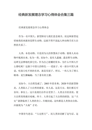 经典新发展理念学习心得体会合集三篇.docx