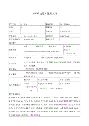 《劳动技能》课程大纲.docx