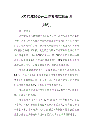 XX市政务公开工作考核实施细则.docx