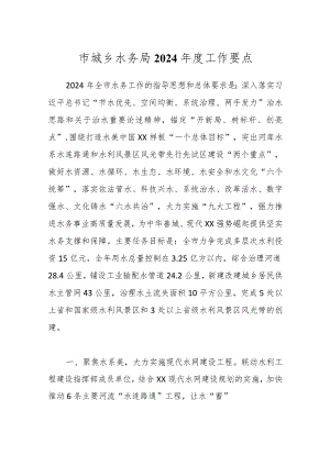 市城乡水务局2024年度工作要点.docx