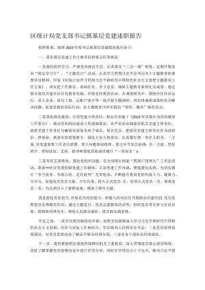 区统计局党支部书记抓基层党建述职报告.docx