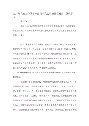 2024年党建工作领导小组第一次会议的讲话发言.docx