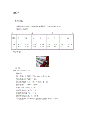 40Cr材料性能与用途.docx