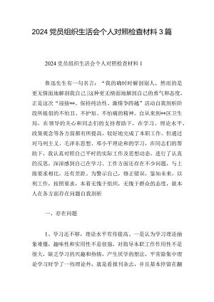 2024党员组织生活会个人对照检查材料3篇.docx