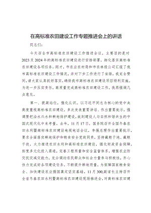 在高标准农田建设工作专题推进会上的讲话.docx