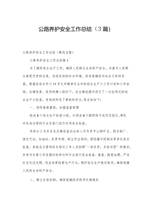公路养护安全工作总结（3篇）.docx