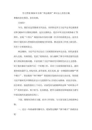 学习贯彻2024年全国“两会精神”研讨会上的发言稿二.docx
